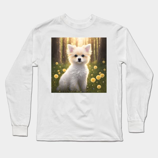 Cute Puppy, Cute Dog Long Sleeve T-Shirt by Salasala